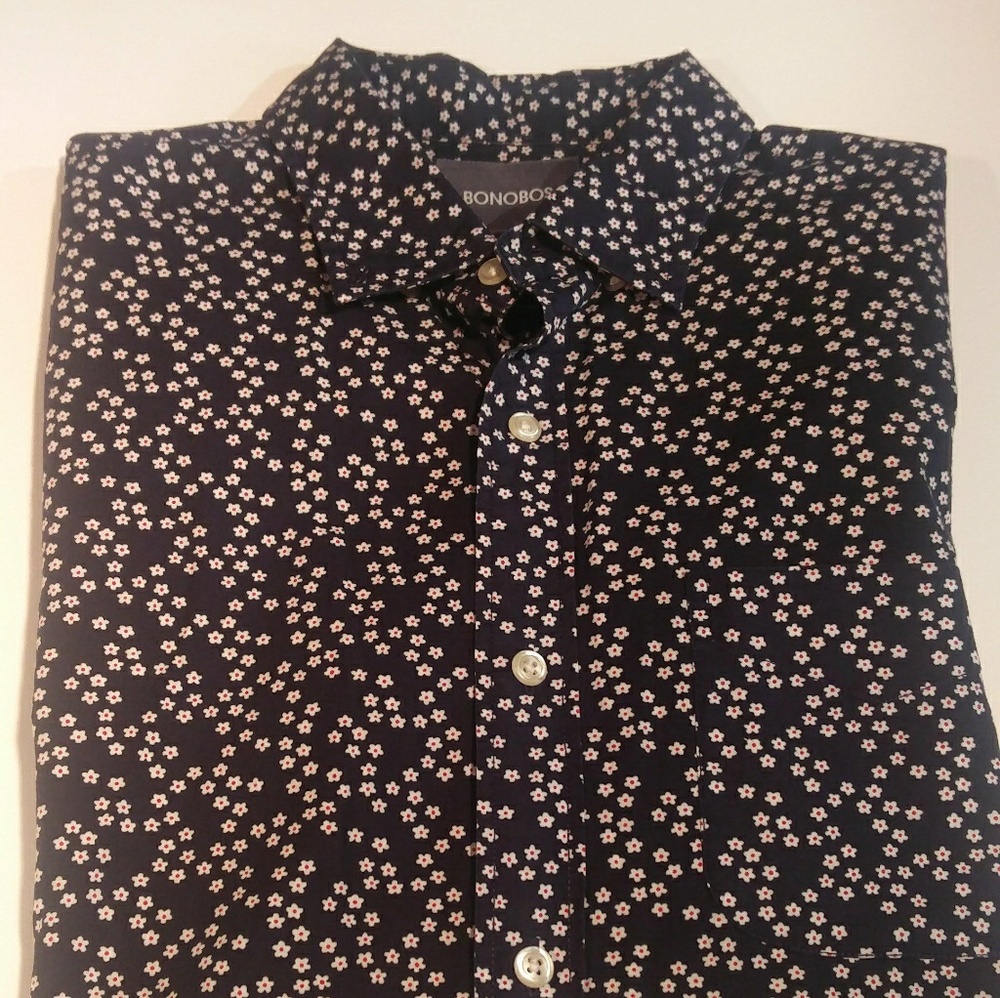 Bonobos Navy print shirt.